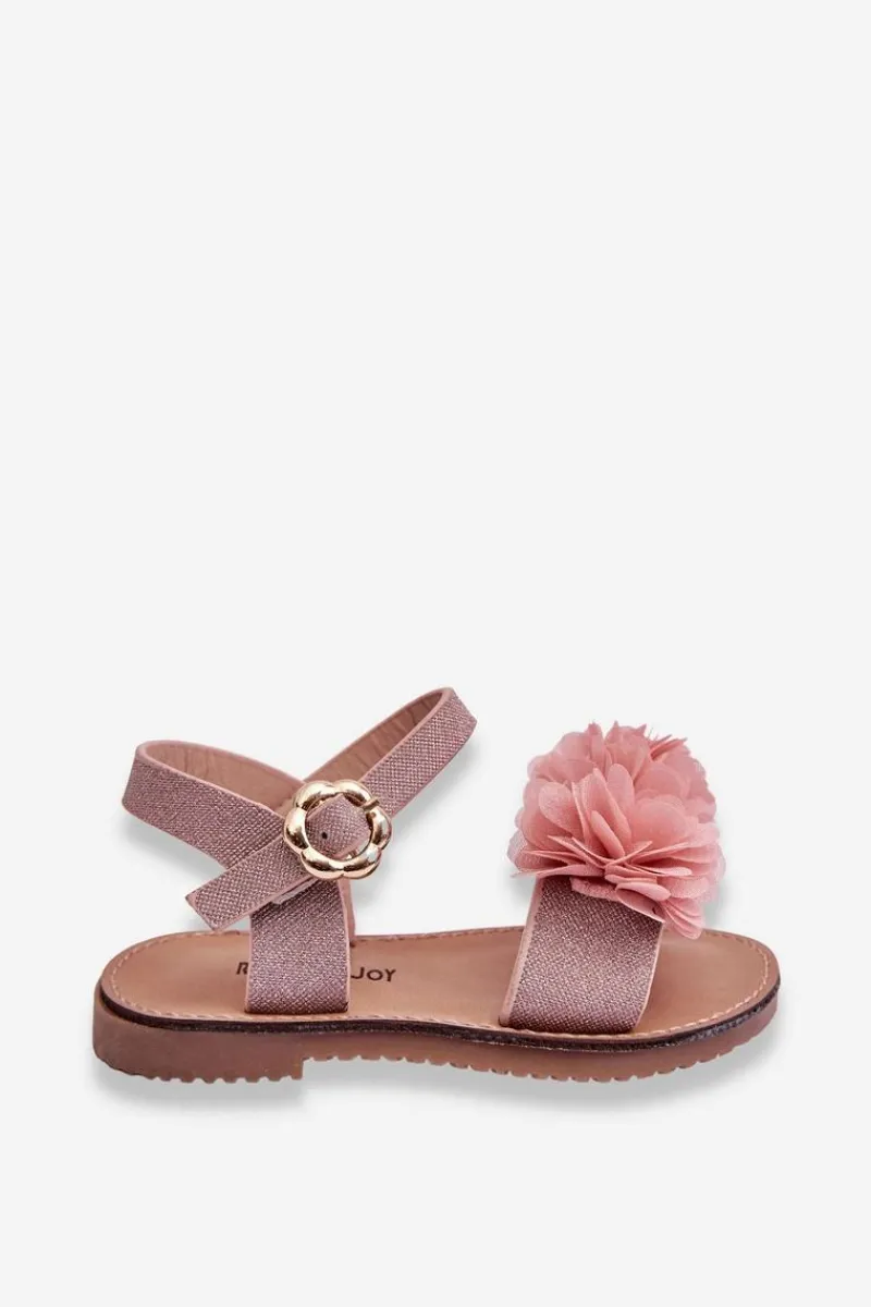 New Modne Dziecięce Sandały Z Kwiatami Różowe Poly Dzieci Dziewczęce
