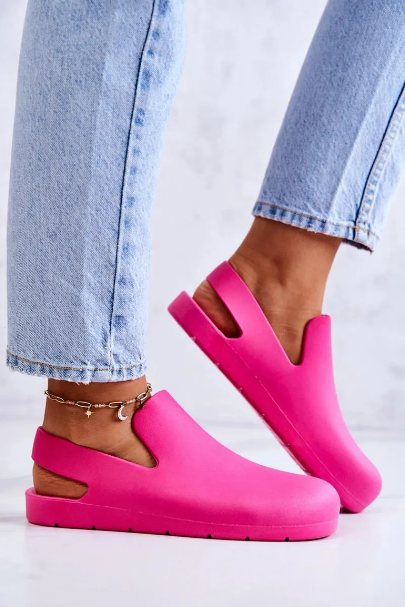 New Boto Modne Gumowe Chodaki Fuksja Meriko