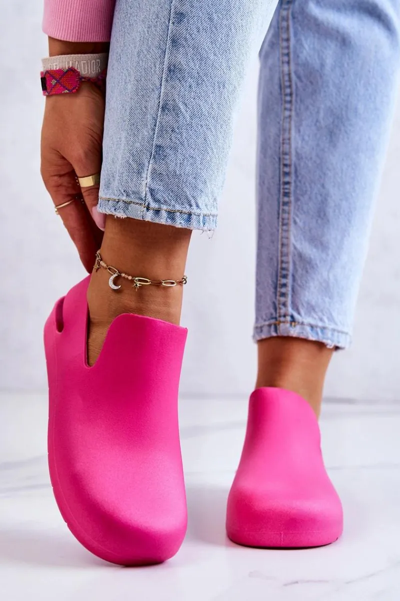 New Boto Modne Gumowe Chodaki Fuksja Meriko