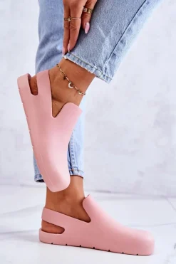 Sandały Gumowe|Klapki Damskie Klasyczne>Boto Modne Gumowe Chodaki Różowe Meriko