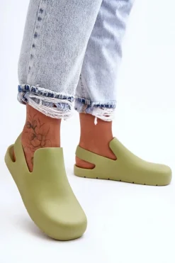 Outlet Boto Modne Gumowe Chodaki Zielone Meriko Zielony