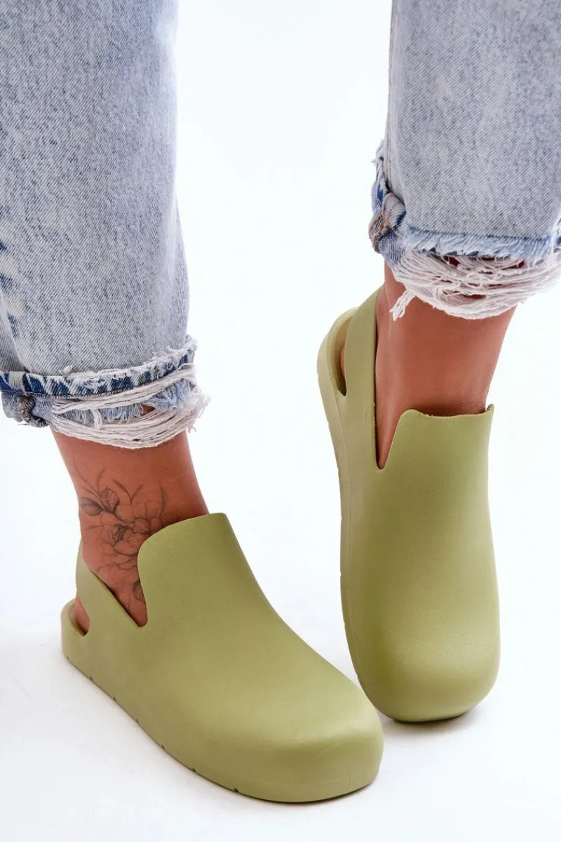 Outlet Boto Modne Gumowe Chodaki Zielone Meriko Zielony