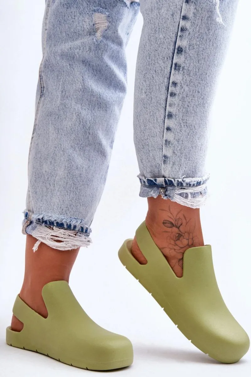 Outlet Boto Modne Gumowe Chodaki Zielone Meriko Zielony