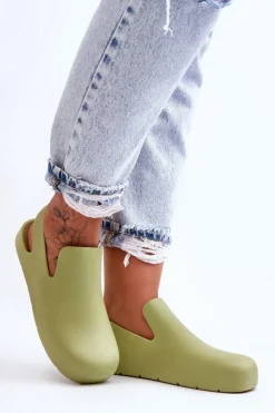 Outlet Boto Modne Gumowe Chodaki Zielone Meriko Zielony