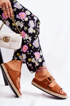 Klapki Damskie Klasyczne>Boto Modne Klapki Damskie Beżowe Penelopa