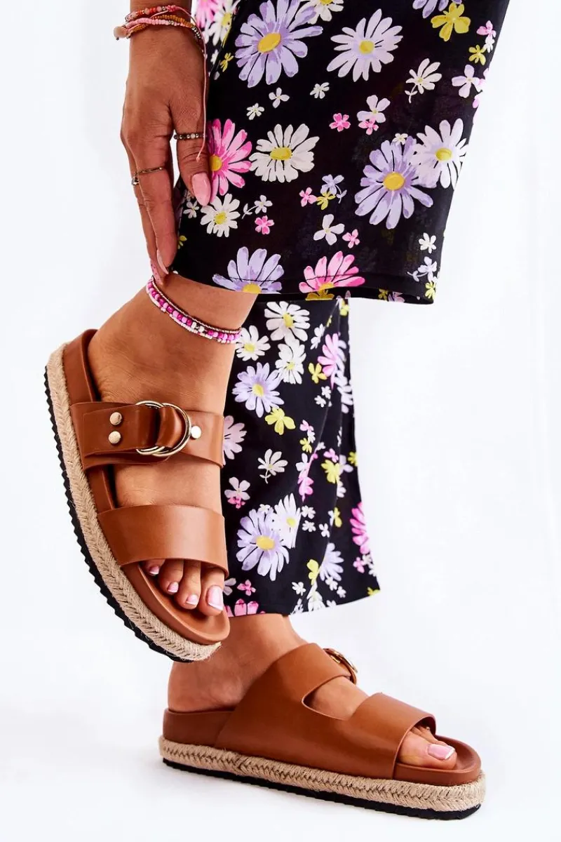 Klapki Damskie Klasyczne>Boto Modne Klapki Damskie Beżowe Penelopa