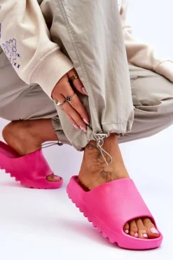 Modne Klapki Na Platformie Fuksja Estella Damskie Klapki Na Platformie|Klapki Damskie Klasyczne