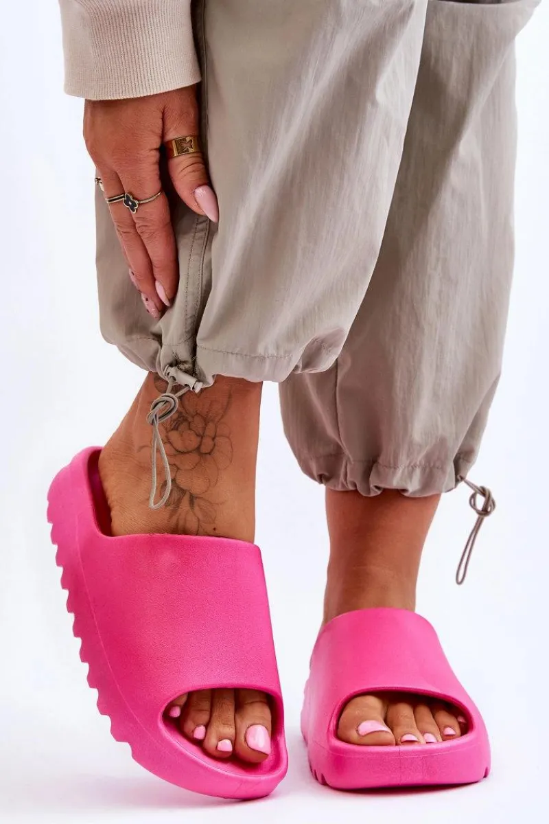 Modne Klapki Na Platformie Fuksja Estella Damskie Klapki Na Platformie|Klapki Damskie Klasyczne