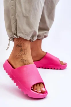 Modne Klapki Na Platformie Fuksja Estella Damskie Klapki Na Platformie|Klapki Damskie Klasyczne