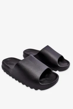 New Boto Modne Klapki Na Platformie Czarne Estella