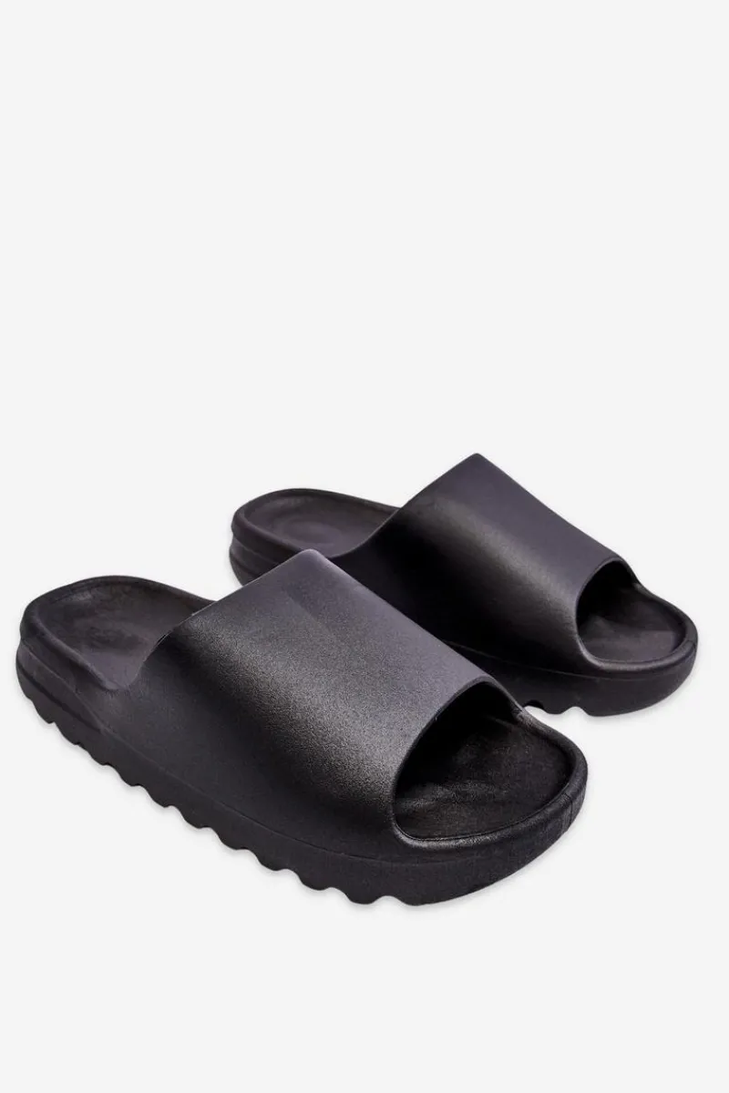 New Boto Modne Klapki Na Platformie Czarne Estella