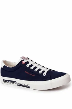 Trampki Męskie Cross Jeans|Trampki Niskie>Cross Jeans Modne Klasyczne Trampki JJ1R4028C Granatowe