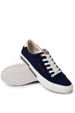 Trampki Męskie Cross Jeans|Trampki Niskie>Cross Jeans Modne Klasyczne Trampki JJ1R4028C Granatowe