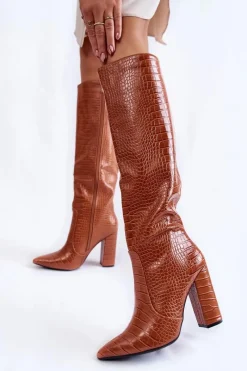 Kozaki Wiosenne|Kozaki Przed Kolano>Boto Modne Kozaki Na Słupku Camel Constancy