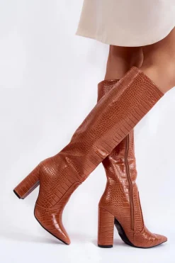 Kozaki Wiosenne|Kozaki Przed Kolano>Boto Modne Kozaki Na Słupku Camel Constancy