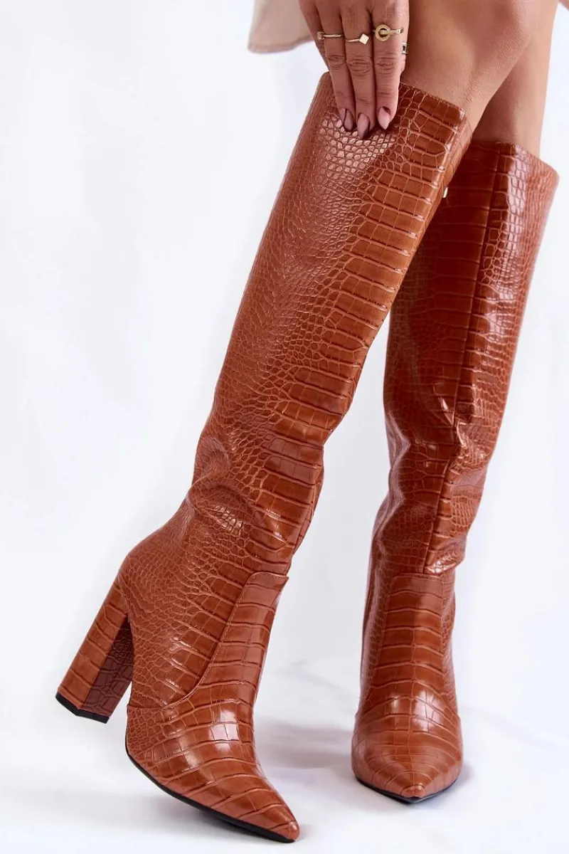 Kozaki Wiosenne|Kozaki Przed Kolano>Boto Modne Kozaki Na Słupku Camel Constancy