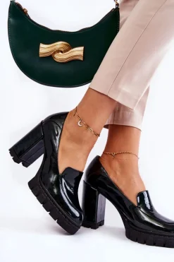 Online Modne Lakierowane Czółenka Na Masywnej Platformie Zielone Margott Damskie Czółenka Na Platformie|Czółenka Na Słupku