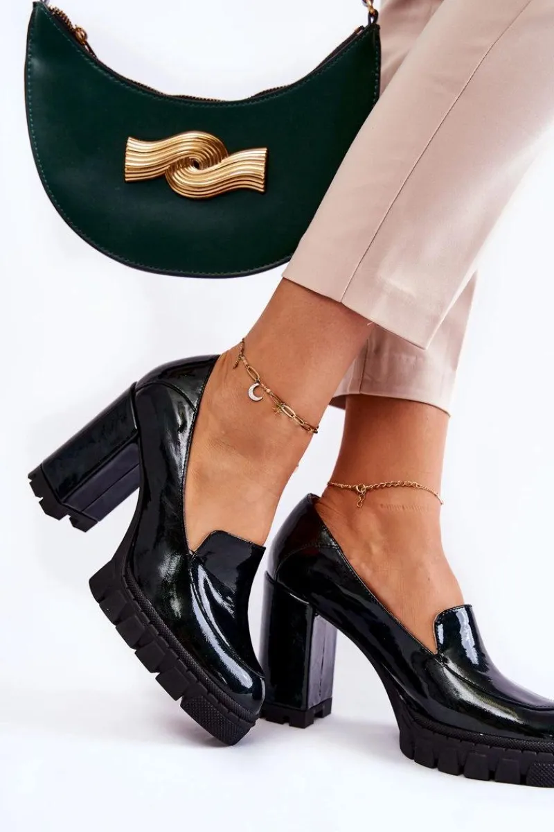 Online Modne Lakierowane Czółenka Na Masywnej Platformie Zielone Margott Damskie Czółenka Na Platformie|Czółenka Na Słupku