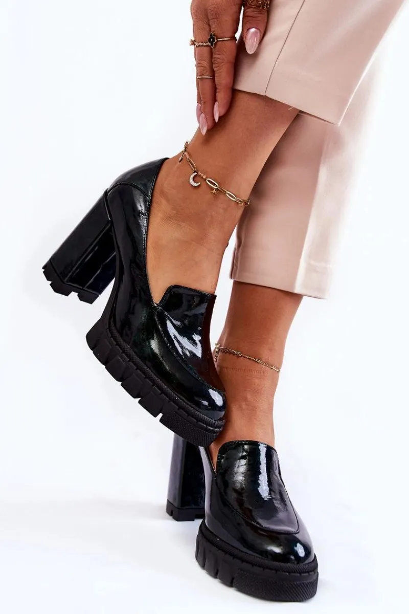 Online Modne Lakierowane Czółenka Na Masywnej Platformie Zielone Margott Damskie Czółenka Na Platformie|Czółenka Na Słupku