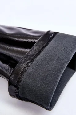 Modne Lakierowane Damskie Kozaki Przed Kolano Czarne Venise Damskie Kozaki Płaskie|Kozaki Przed Kolano