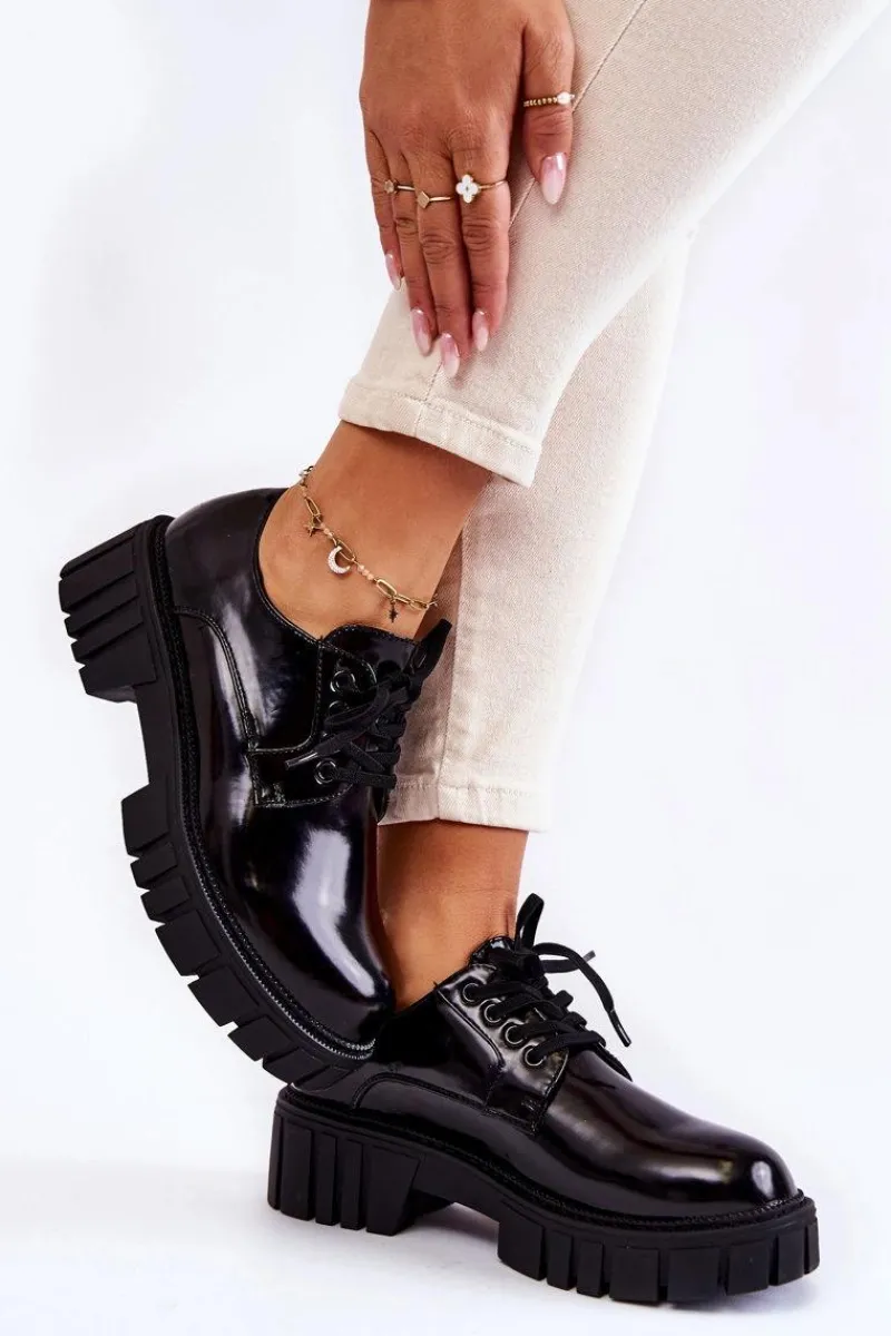 Półbuty Lakierowane>Boto Modne Lakierowane Półbuty La.Fi 210013B-NL Czarne