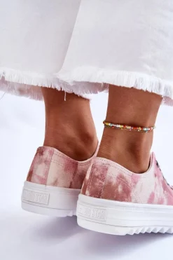 Online Big Star Shoes Modne Niskie Trampki Big Star LL274044 Różowo-Beżowe