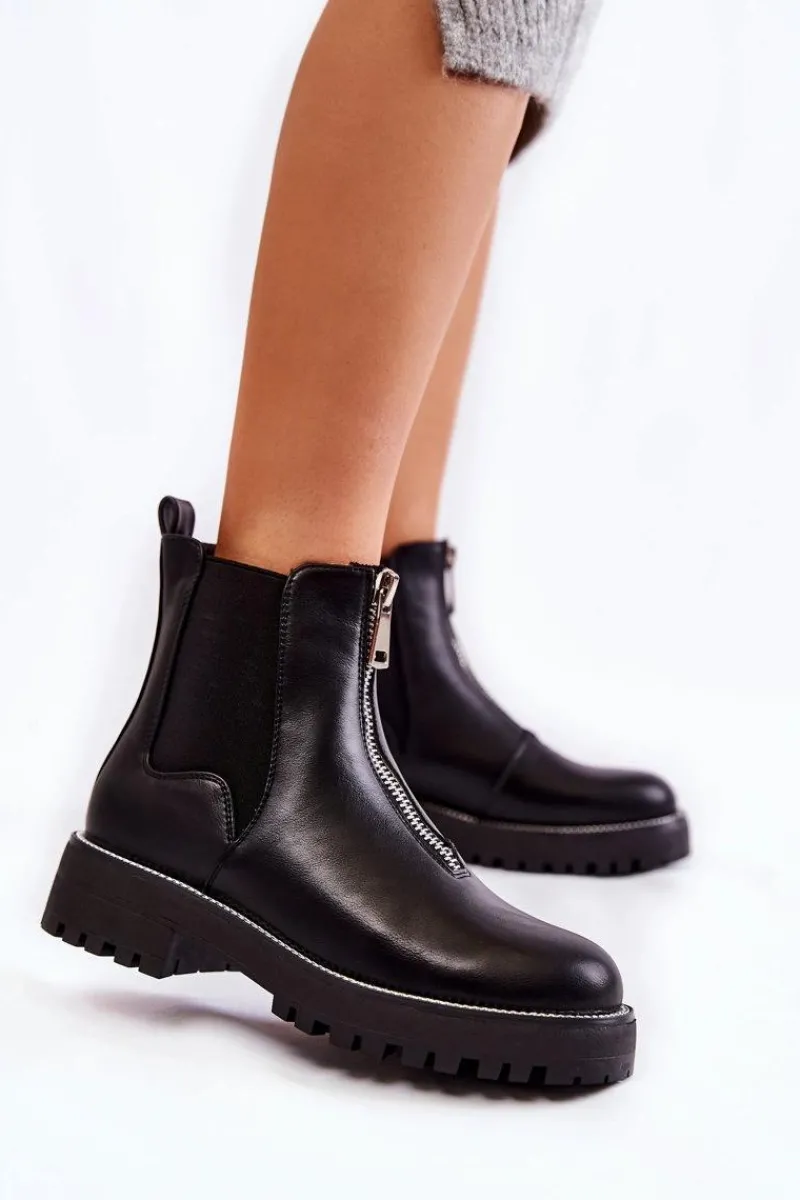 Online Boto Modne Ocieplane Botki Sztyblety Czarne Madeleine
