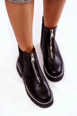 Online Boto Modne Ocieplane Botki Sztyblety Czarne Madeleine