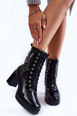 Botki Ocieplane|Botki Skórzane></noscript>Boto Modne Ocieplane Skórzane Botki Z Ozdobą Czarne Malta