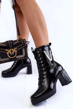 Botki Ocieplane|Botki Skórzane></noscript>Boto Modne Ocieplane Skórzane Botki Z Ozdobą Czarne Malta