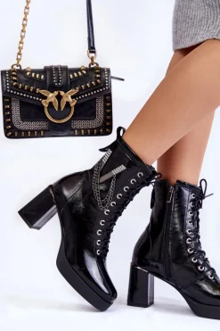 Botki Ocieplane|Botki Skórzane></noscript>Boto Modne Ocieplane Skórzane Botki Z Ozdobą Czarne Malta