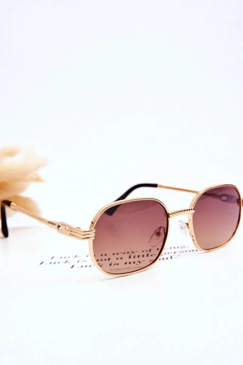 Hot Boto Modne Okulary Przeciwsłoneczne Ful Vue V160049 Złoto-Brązowe