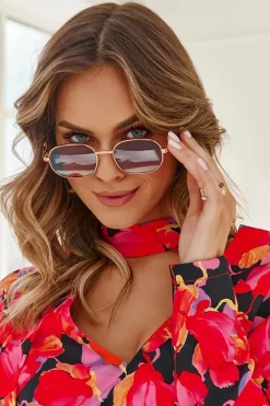 Hot Boto Modne Okulary Przeciwsłoneczne Ful Vue V160049 Złoto-Brązowe