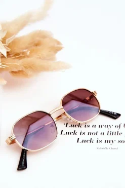 Hot Boto Modne Okulary Przeciwsłoneczne Ful Vue V160049 Złoto-Brązowe