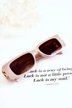 Outlet Boto Modne Okulary Przeciwsłoneczne Prostokątne V120035 Jasnoróżowe