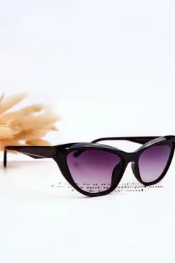 Online Boto Modne Okulary Przeciwsłoneczne Kocie Oko V090169 Czarne Gradient Fioletowy
