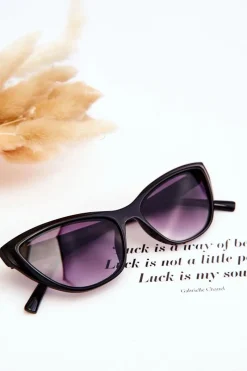 Online Boto Modne Okulary Przeciwsłoneczne Kocie Oko V090169 Czarne Gradient Fioletowy
