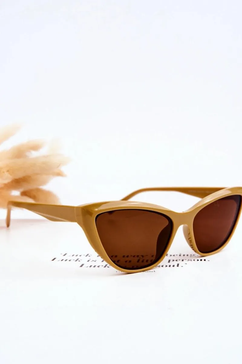 Okulary>Boto Modne Okulary Przeciwsłoneczne Kocie Oko V090169 Ciemnobeżowe