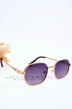 Hot Boto Modne Okulary Przeciwsłoneczne Ful Vue V160049 Złoto-Fioletowe