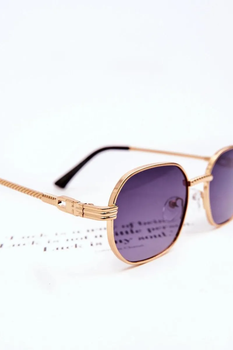 Hot Boto Modne Okulary Przeciwsłoneczne Ful Vue V160049 Złoto-Fioletowe