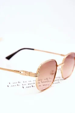 Outlet Boto Modne Okulary Przeciwsłoneczne Ful Vue V160049 Złoto-Jasnobrązowe