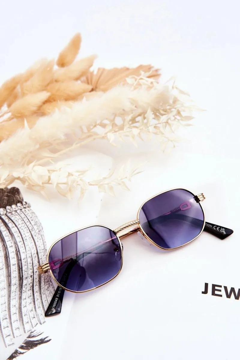 Okulary>Boto Modne Okulary Przeciwsłoneczne Ful Vue V160049 Złoto-Fioletowo-Niebieskie