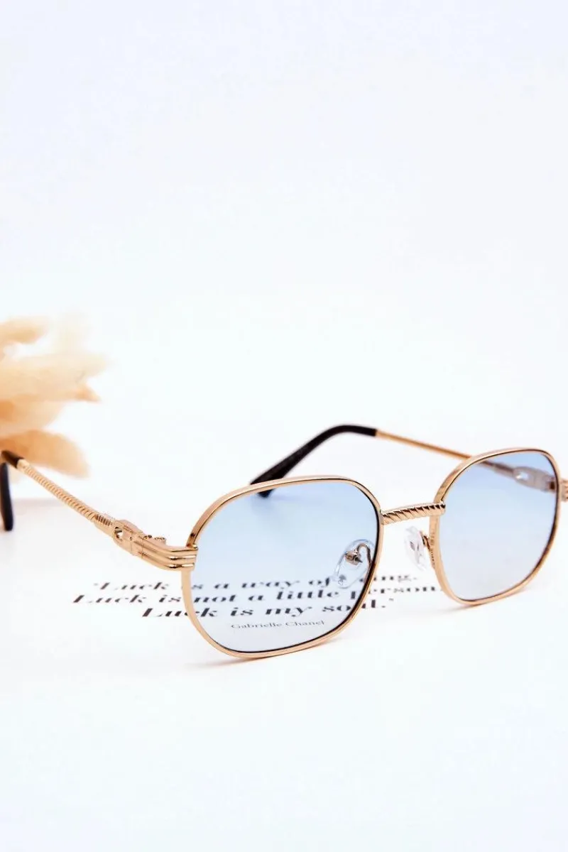 Discount Modne Okulary Przeciwsłoneczne Ful Vue V160049 Złoto-Niebieskie Okulary