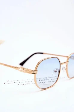 Discount Modne Okulary Przeciwsłoneczne Ful Vue V160049 Złoto-Niebieskie Okulary