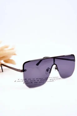 Outlet Modne Okulary Przeciwsłoneczne 400UV Prius V310 Grafitowo-Czarne Okulary