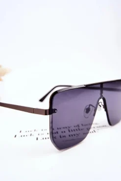 Outlet Modne Okulary Przeciwsłoneczne 400UV Prius V310 Grafitowo-Czarne Okulary