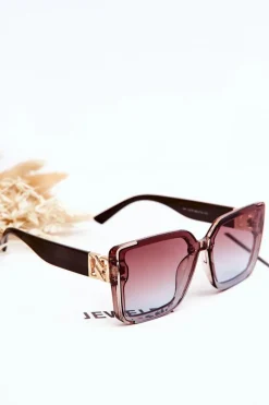 Best PRIUS Modne Okulary Przeciwsłoneczne V219 Brązowe