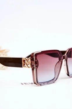 Best PRIUS Modne Okulary Przeciwsłoneczne V219 Brązowe