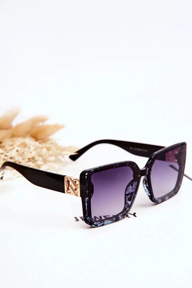 Outlet Modne Okulary Przeciwsłoneczne V219 Czarno-Niebieskie Okulary