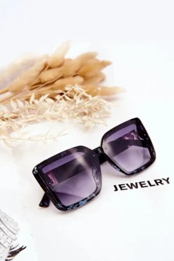 Outlet Modne Okulary Przeciwsłoneczne V219 Czarno-Niebieskie Okulary